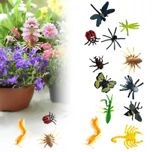 12x Plastic Insect Model Figures Toy Bugs Scorpion Jungle Decors Safe Non-Toxic - Picture 1 of 8