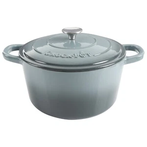 Crock Pot Artisan Forno Olandese 7 quarti Rotondo Smaltato Ghisa - Grigio - Foto 1 di 5