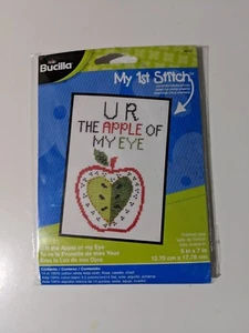 Bucilla Crosstitch UR THE APPLE OF MY EYE 5" X 7" 14 count Aida Cloth - Picture 1 of 4