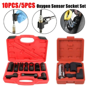 5/10Pcs Oxygen Sensor Socket Wrench Set 3/8" 1/2" 22mm Auto Repair Installer Kit - Picture 1 of 14