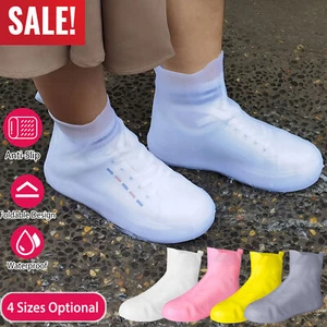Waterproof Rain Shoe Cover Overshoes Anti-Slip Men Women Rubber Shoes Protector - Picture 1 of 35