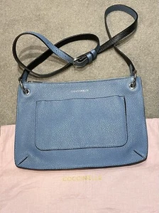 COCCINELLE-ITALIAN LEATHER -MEDIUM -CROSSBODY BAG IN BLUE JEANS -NEW ! - Picture 1 of 13