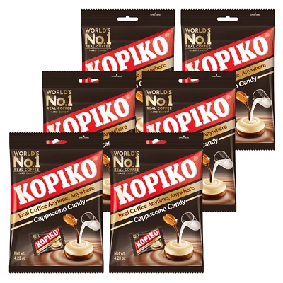 Kopiko Cappuccino Candy 4.23 oz Bag Hard Coffee Candy 6pk by US SELLER - Image 1 of 3