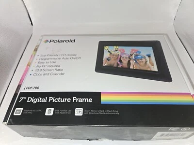 Black Polaroid 7” Hi-Res Digital Picture Frame PDF-700 And 2GB SD Card - Image 1 of 3