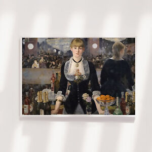 Edouard Manet - A Bar at the Folies Bergere (1882) Poster Art Print Painting
