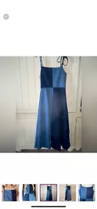 Free People Eliza Faulkner Tuxedo Half-Half Denim Dress Size S Y2K Retro - Picture 1 of 5