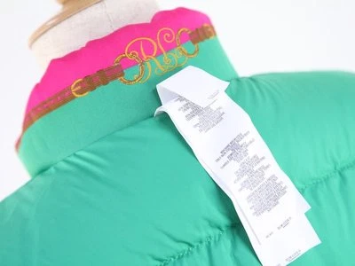 全新 带标签 Ralph Lauren 女孩标志 RL 粉红色绿色双面背心 DOWN L XL 14 16 — 第 1/4 张图片