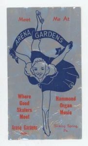 1930-50 Arena Gardens Sinking Spring, Pensilvania. Etiqueta de pista de patinaje de colección EVN3 - Imagen 1 de 2