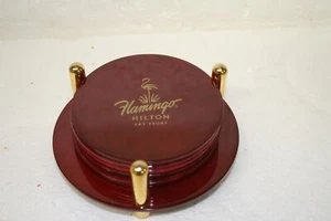 Flamingo Hilton Las Vegas Rot 6er Set mit Halter Casino Memorbilia - Bild 1 von 9