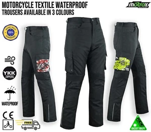 MENS Motorbike Motorcycle Cordura Textile Trousers Waterproof Pants CE Armours - Picture 1 of 9