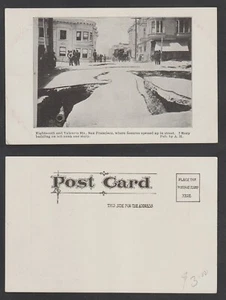 Postal de San Francisco California 18th y Valeneia Sts donde se abrieron fisuras - Imagen 1 de 3