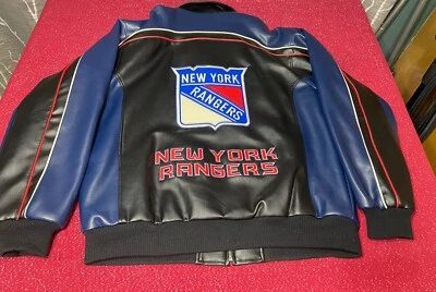 New York Rangers Carl Banks G-III Vintage leather Large  jacket Nhl Liberty NYR - Image 1 of 4