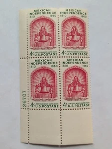 Scott # 1157 - US Plate Block Of 4 - Mexican Independence - MNH - 1960 - Picture 1 of 2