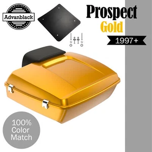 Advanblack PROSPECT GOLD Rushmore Chopped Tour Pack Fits 97+ Harley/Softail - Picture 1 of 13
