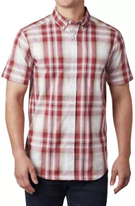 Nueva Camisa a Cuadros Columbia Para Hombre Rapid Rivers Li Mangas Cortas Roja Jaspe Ombre S - Imagen 1 de 2