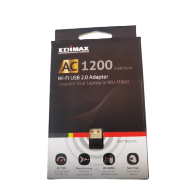 New Edimax Ew-7822ulc Ac1200 Dual Band 802.11ac 2.4/5G Wave 2 Wifi USB Adapter - Image 1 of 4