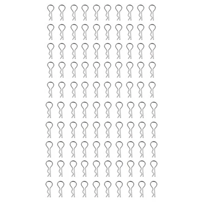 100Pc Stainless Steel Pin Shell Body Clips Steel For HPI HSP Repair RC Model Car - Image 1 of 4