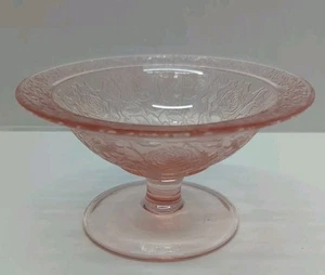 Vintage Tiffin Us Glass Flower Garden With Butterflies Pink Compression Glass - Picture 1 of 13