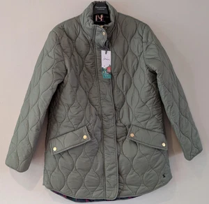 Joules Rosedale coat khaki green quilted size 10 new with tags - Picture 1 of 3
