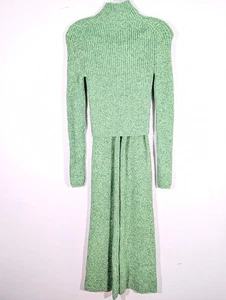 Pantaloni maglione Aerie tarda notte set 2 pezzi taglia small verde zip svasati nuovi - Foto 1 di 10