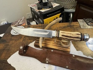 Edge Mark 473 Solingen Germany knife & Edge Mark Western Germany original sheath - Picture 1 of 9