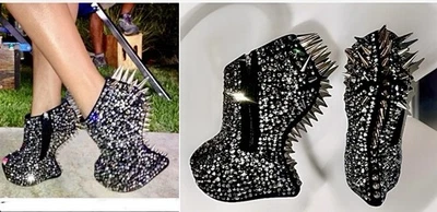 GIUSEPPE ZANOTTI 2012 Swarovski кристалл с заклепками платформе 38,5 каблук меньше Gaga - Изображение 1 из 4