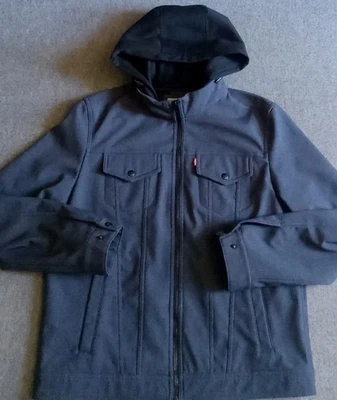Levi's Jacket Men's M Hooded Trucker Graphite Water Resistant Full Zip EUC - Image 1 of 4