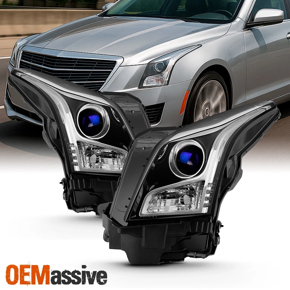 Faros proyectores halógenos cromados izquierda+derecha para Cadillac ATS 2013-2018 sedán Foto 1 de 4