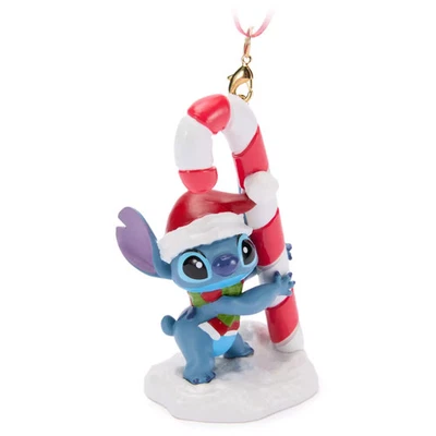 Disney Stitch With Candy Cane & Snow Holiday Christmas Ornament Lilo & Stitch - Image 1 of 4