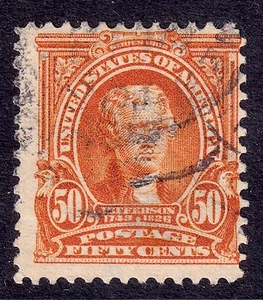 US Scott 310, 1903 Jefferson, 50c orange, USED - Picture 1 of 1