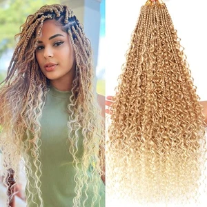 Boho Goddess Box Braids Crochet Hair for Black Women-8 Packs 24 Inch Pre Loop... - Picture 1 of 6