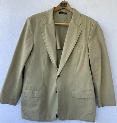 VTG LL BEAN Blazer Sport Coat Beige Outdoor Preppy Casual Mens 44R - Image 1 of 4