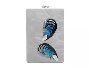 Grey & Multicolor Edie Parker Acrylic Clutch - Picture 1 of 6