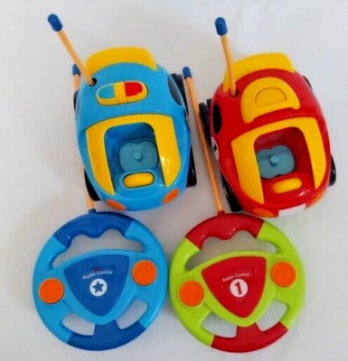 Prextex Cartoon RC Police & Race Car, battery operated remote control cars, used - Image 1 of 4