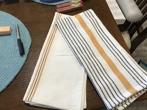 MAGNOLIA HEARTH HAND KITCHEN TOWEL SET STRIPE/PLAID NEW FREE SHIP! - Photo 1/3