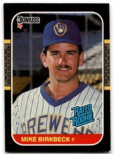 1987 Donruss Mike Birkbeck Rookie Milwaukee Brewers #33