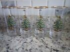 SPODE CHRISTMAS TREE Set of  4  GLASSES 5.5 INCHES TALL SANTA AT THE TOP