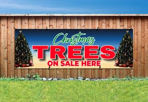 WEIHNACHTSBÄUME HIER IM ANGEBOT PVC bedruckt BANNER OUTDOOR SCHILD PVC mit Ösen - Bild 1 von 2