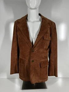 Vintage J. Riggings Men's Leather Pocketed Dinner Coat Great Grandpa Size 40 - Bild 1 von 12