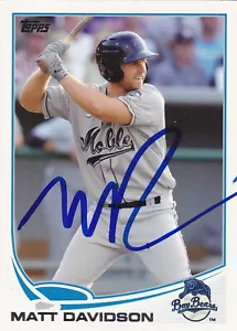MATT DAVIDSON MOBILE BAYBEARS SIGNED CARD ARIZONA DIAMONDBACKS REDS WHITE SOX - Picture 1 of 1