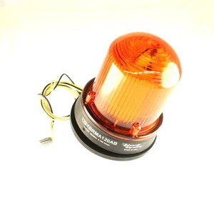 1x Amber Beacon Warning Light Xtra-Brite LED 120VAC Steady On Flashing 109A-N5 - Picture 1 of 2