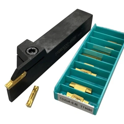 TTER2020-4T25 3mm Width 20mm External Grooving Tool Holder + 10Pcs TDXU 4E-0.4 - Image 1 of 4