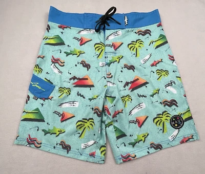 Pantalones Cortos de Natación Maui and Sons Para Hombres M Azul Bañador Tiburones Playa Surf Colorido Foto 1 de 4