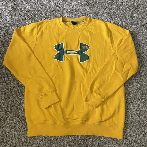 Men's Under Armour NDSU Bison Yellow Pullover Sweatshirt Size Large L Cover