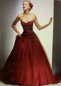 Organza over Satin Maggie Sottero Lana Gown Dress sz 8 - Picture 1 of 11