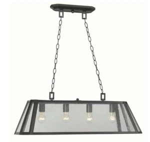 Bedford 4-Light Oiled Rubbed Bronze Glass Island Pendant by World Imports - Picture 1 of 8