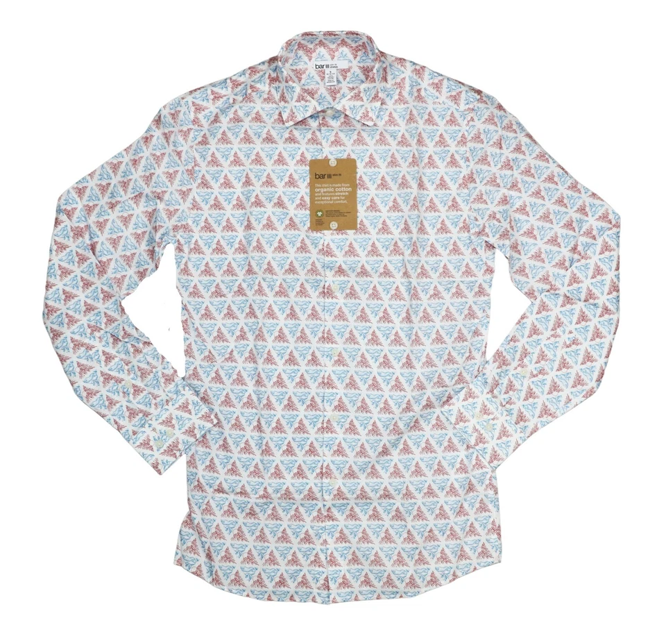 Bar III Slim Fit Stretch Long Sleeve Organic Cotton Button Down Shirt XL NWT - Image 1 of 1