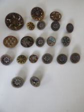 Antique 21 pc. Lot-- MIRRORED buttons--Old Brass Finish -Rare grp.