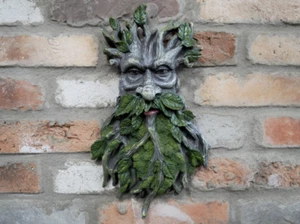 Tree-man Green Man Face Plaque Garden Home Wall Decor Gift Pagan Gothic H38 - Picture 1 of 4