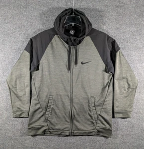 Nike Full Zip Hoodie Olive Green Black Athletic Jacket Mens Size XL Pockets - Picture 1 of 22